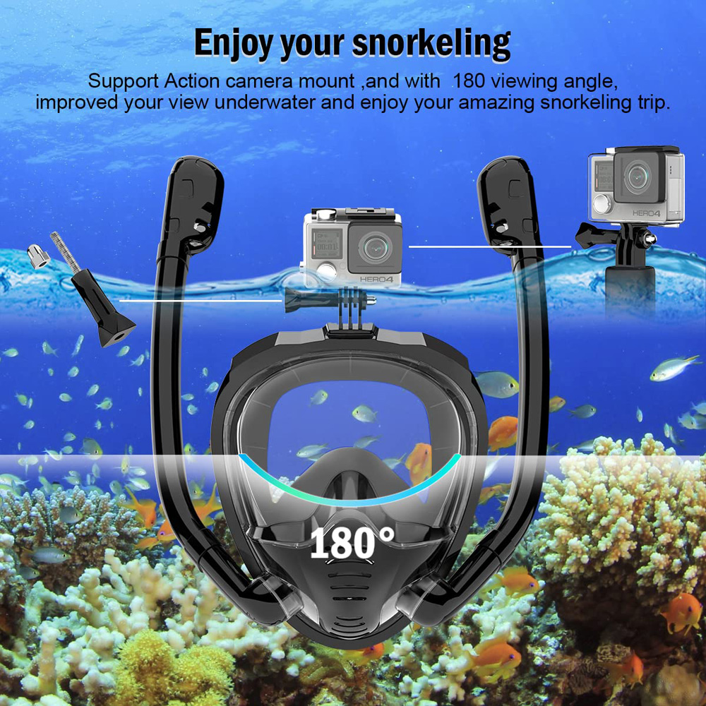 Full Face Snorkel Mask 180°Pan - Snorkel Mask Full Face 评论和价格