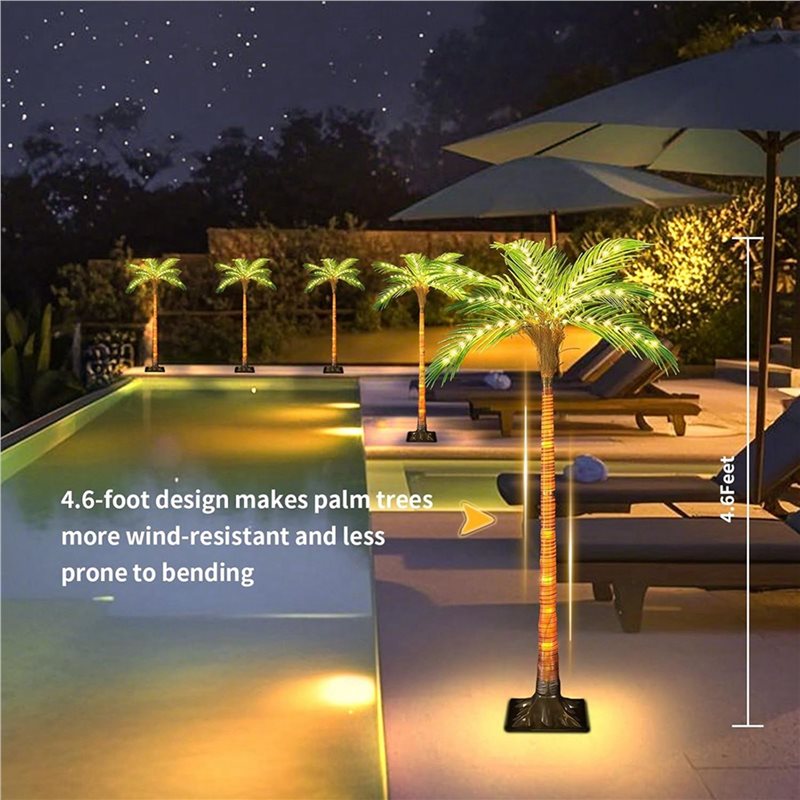 ABRW-Solar Palm Tree Lights Wi - Pool Light Solar Rechargeable 评论和价格
