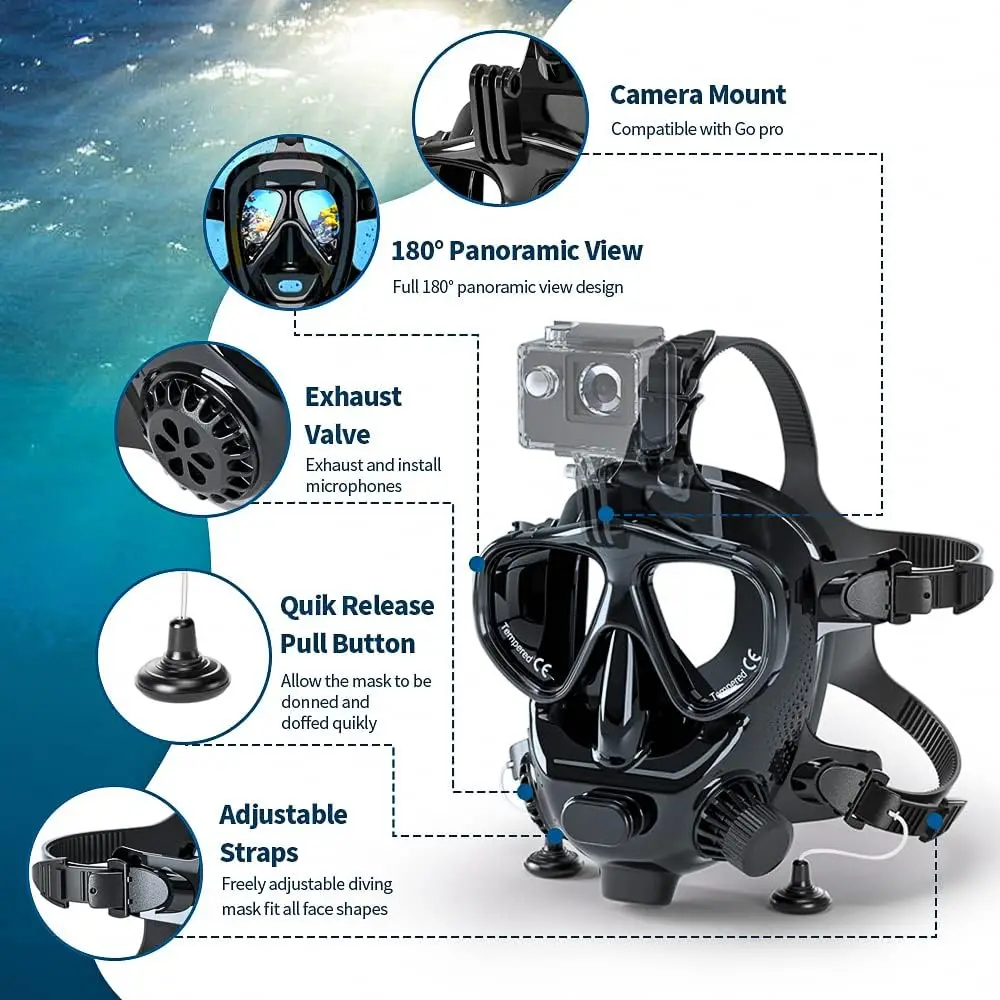 TRIMIX Full Face Diving Mask w - Snorkel Mask Full Face 评论和价格