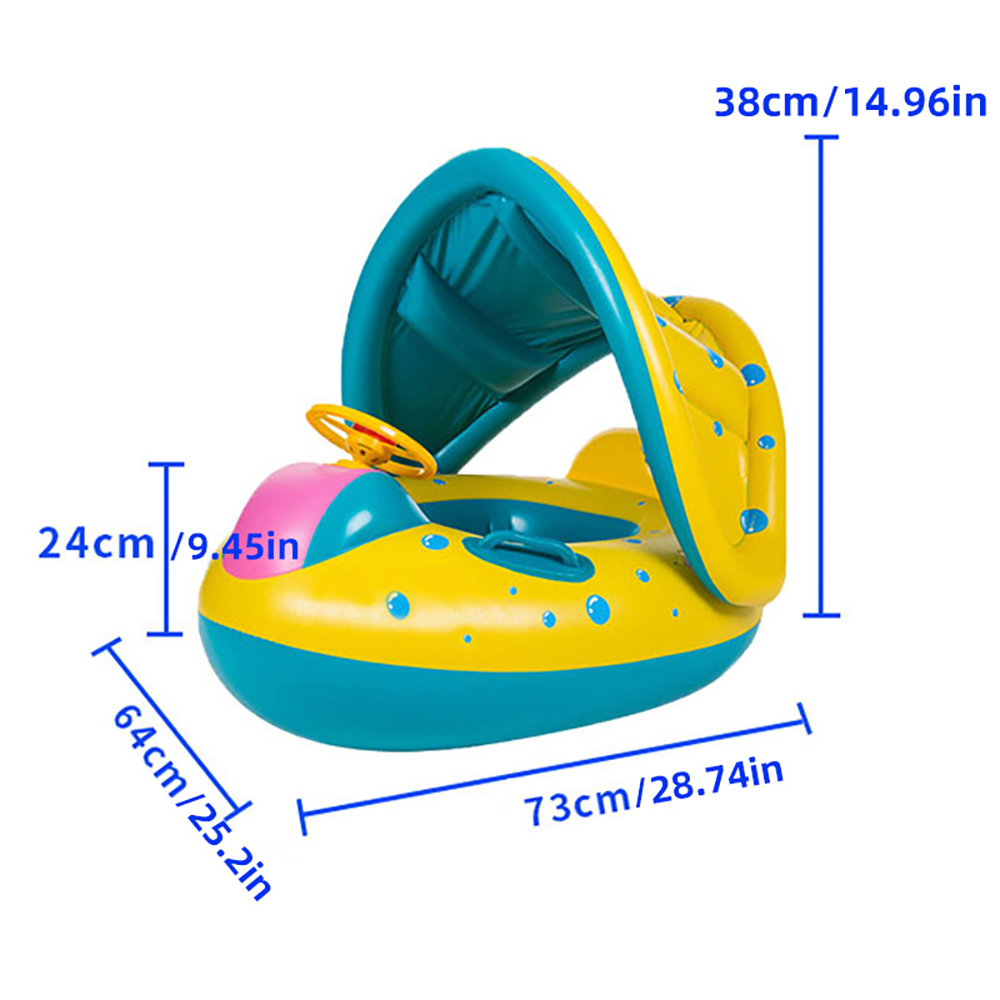 1PCS Yellow Sunshade Seat Ring - Pool Float Ring Inflatable 评论和价格