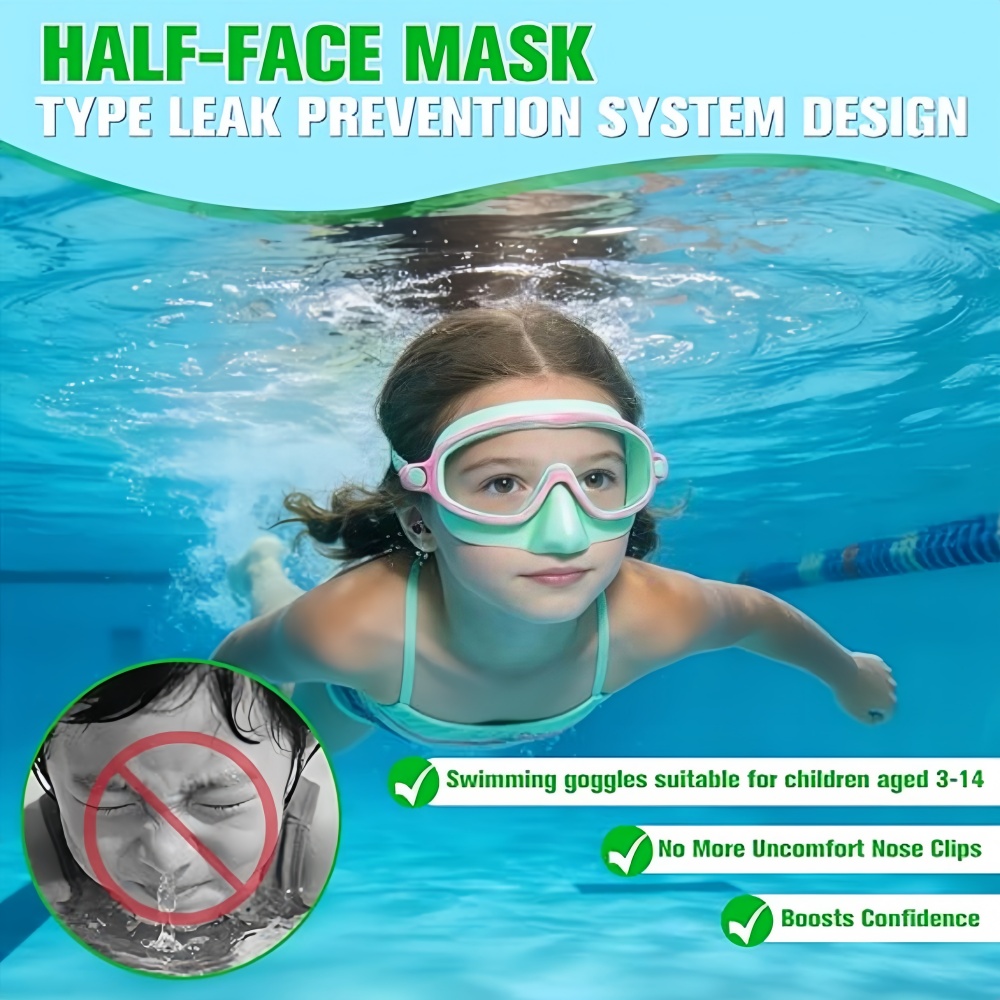 Kids Swimming Goggles with Nos - Swim Goggles Anti Fog Uv 评论和价格