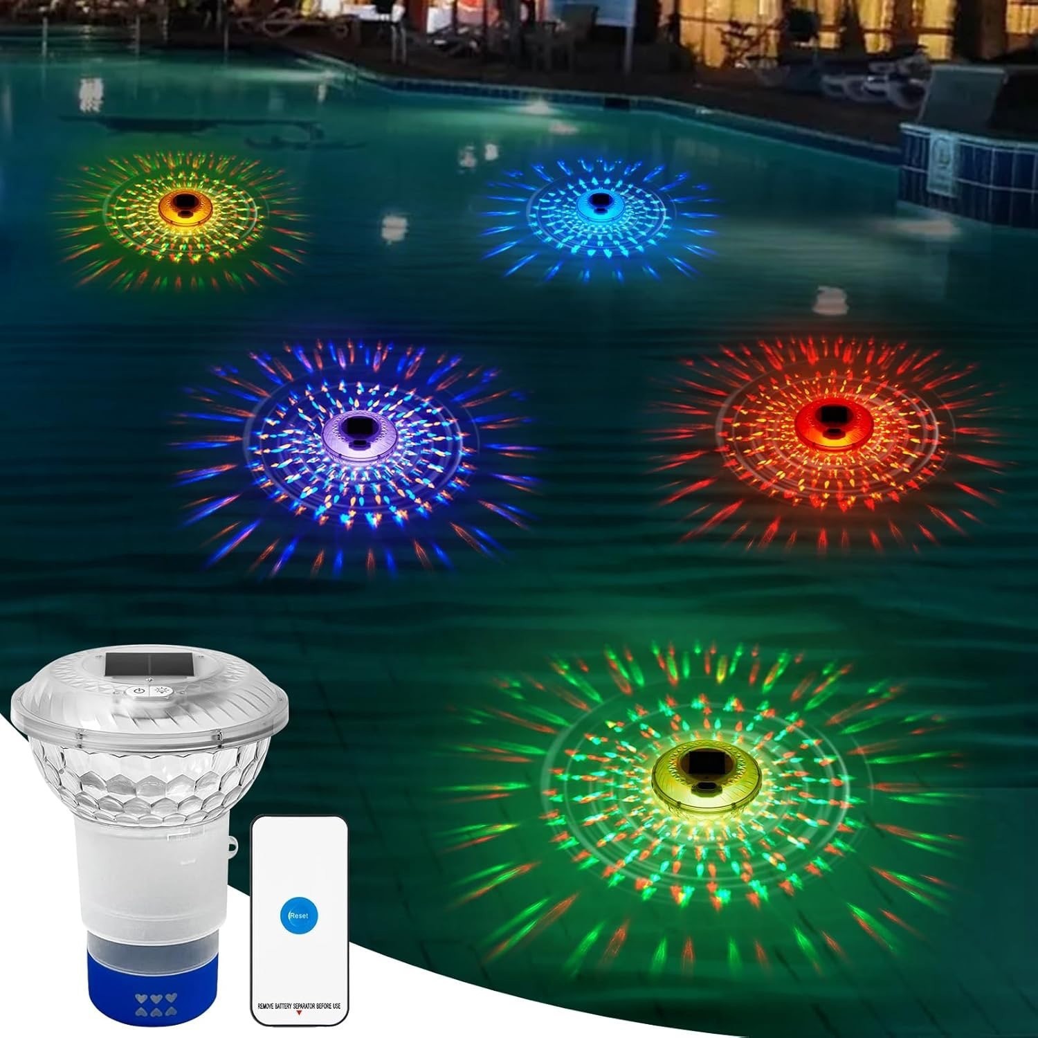 Remote Control Solar Rechargea - Pool Light Solar Rechargeable 评论和价格