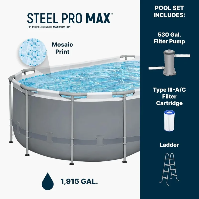 Bestway Steel Pro MAX 14' x 8' - Pool Ladder Above Ground 评论和价格
