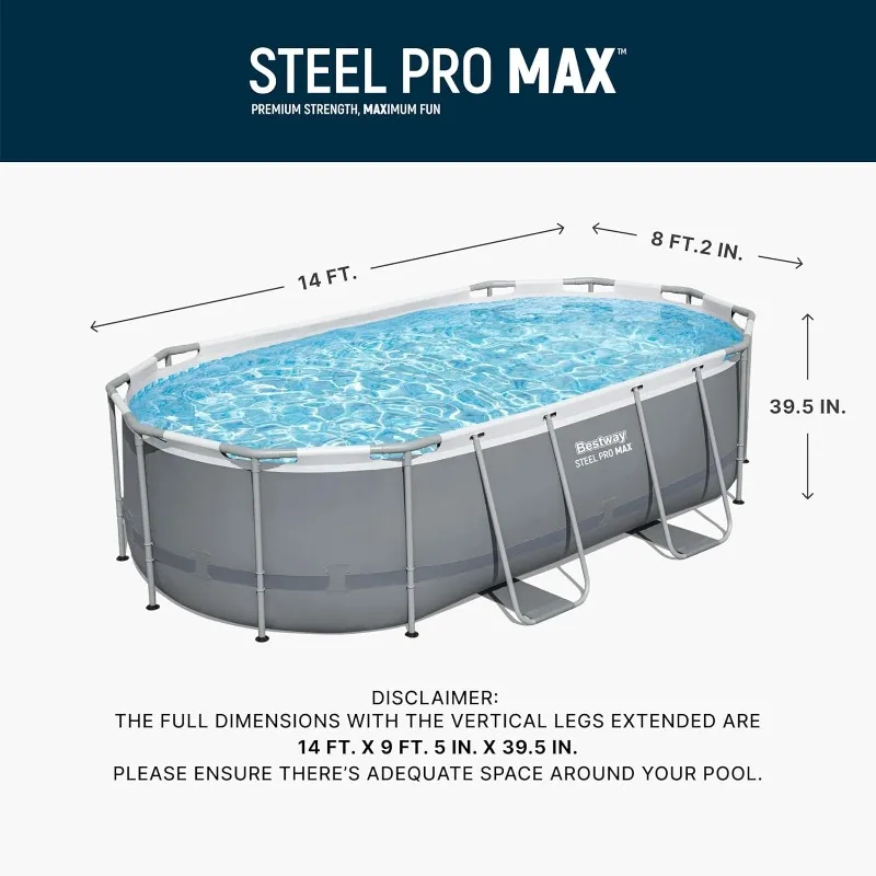 Bestway Steel Pro MAX 14' x 8' - Pool Ladder Above Ground 评论和价格